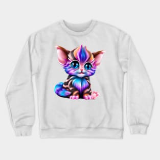 Adorable Striped Kitten Crewneck Sweatshirt